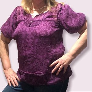 Apt 9 XL‎ Ladies blouse Sheer top with matching tank top.